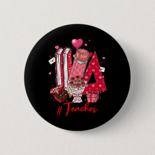 Badge Rond 5 Cm Outils de professeur cœurs fleurs blague de la Sai