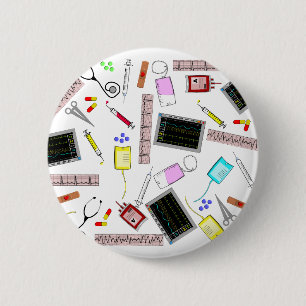 Badge Rond 5 Cm Outils d'infirmier autorisé