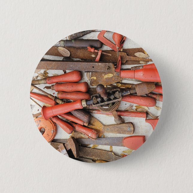 Badge Rond 5 Cm Outils Outil Russe antique Red Man (Devant)