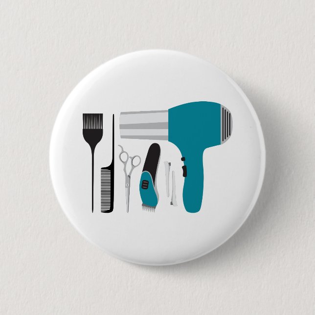 Badge Rond 5 Cm Outils Salon (Devant)
