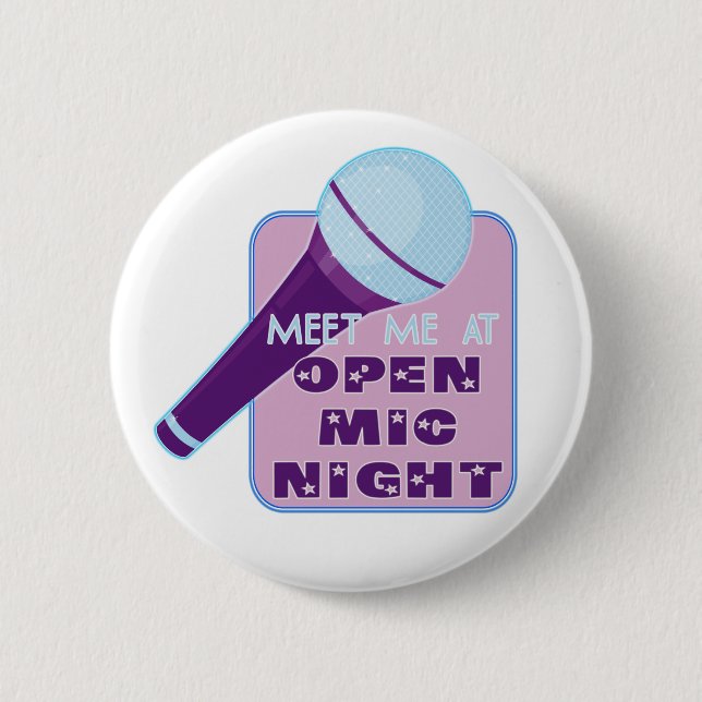 Badge Rond 5 Cm Ouvrez le bouton de nuit de MIC (Devant)