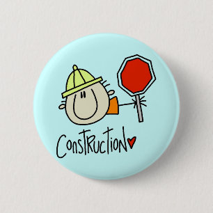 Badge Rond 5 Cm Ouvrier du bâtiment masculin