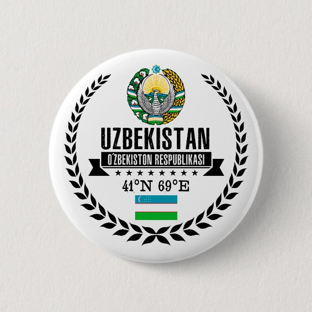 Badge Rond 5 Cm Ouzbékistan (Devant)