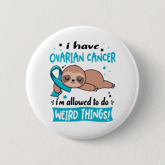 Badge Rond 5 Cm Ovarian Cancer Awareness Month Ribbon Venin (Devant)