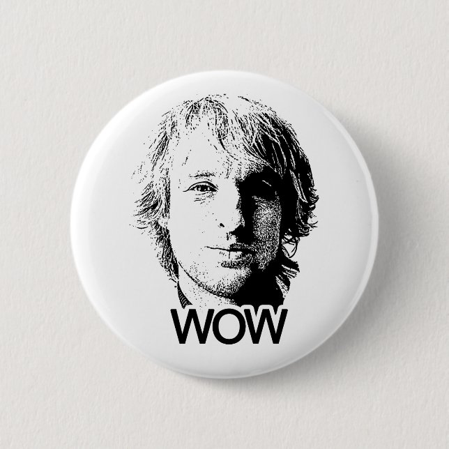 Badge Rond 5 Cm Owen Wilson - wow (Devant)