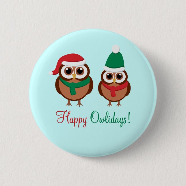 Badge Rond 5 Cm Owlidays heureux (Devant)