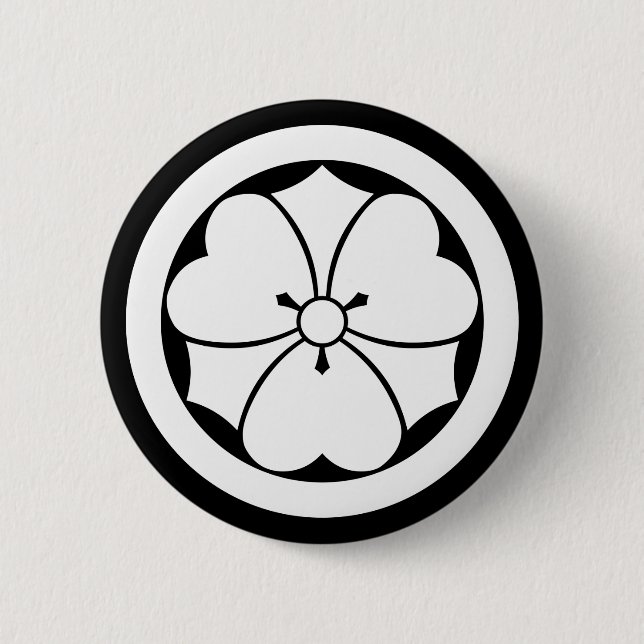 Badge Rond 5 Cm Oxalis avec épées en cercle (Devant)