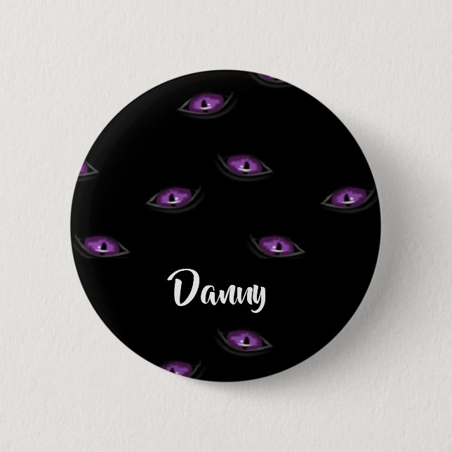Badge Rond 5 Cm Oyeux de chat de nom personnalisé (Devant)