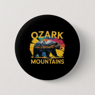 Badge Rond 5 Cm Ozark Mounts Arkansas Ours Nature Randonnée Campin
