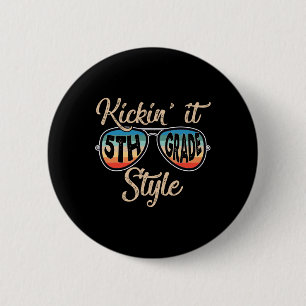 Badge Rond 5 Cm P41l Rétro dans le style de 5e année Professeur By