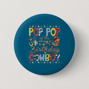 Badge Rond 5 Cm P P de la Cow-boy Western Rodeo d'anniversaire P P
