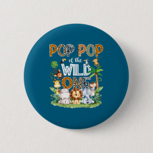 Badge Rond 5 Cm P P de The Wild One 1er Anniversaire Safari Jungle
