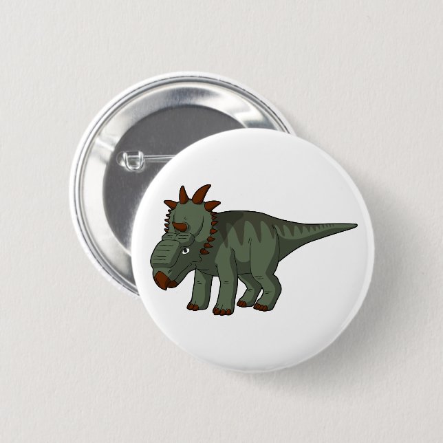 Badge Rond 5 Cm Pachyrhinosaurus (Devant & derrière)