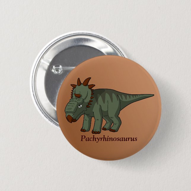 Badge Rond 5 Cm Pachyrhinosaurus (Devant & derrière)