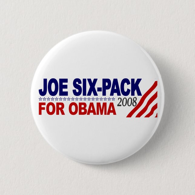 Badge Rond 5 Cm Pack de six de Joe pour Obama 2008 (Devant)