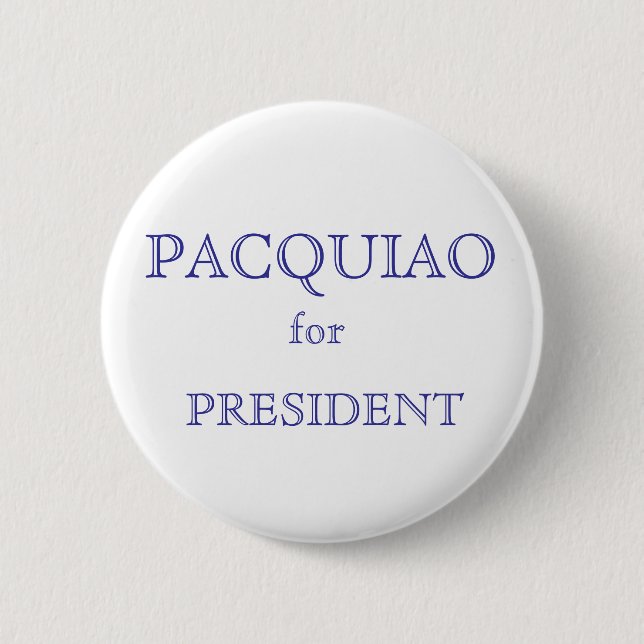 Badge Rond 5 Cm PACQUIAO, pour, PRÉSIDENT (Devant)