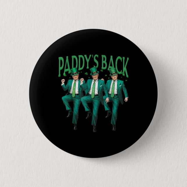 Badge Rond 5 Cm Paddle Dancing Trump Jour de la Saint Patrick Iris (Devant)