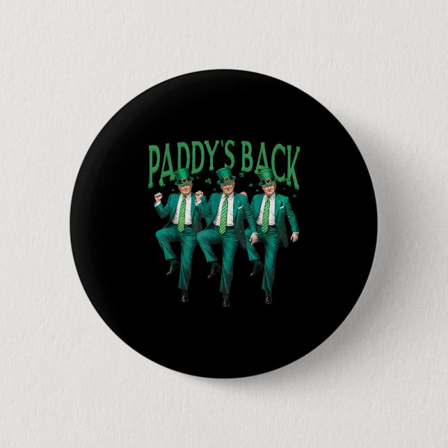 Badge Rond 5 Cm Paddle Dancing Trump Jour de la Saint Patrick Iris (Devant)