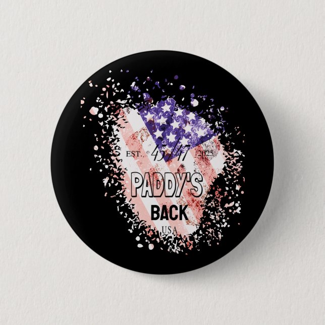 Badge Rond 5 Cm Paddy's Back Funny Trump1 (Devant)
