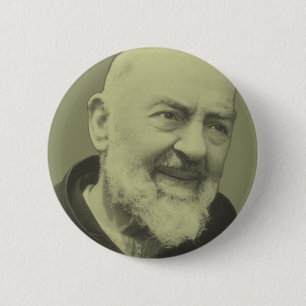 Badge Rond 5 Cm Padre Pio de Pietrelcina