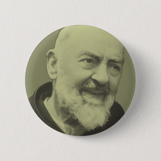Badge Rond 5 Cm Padre Pio de Pietrelcina (Devant)