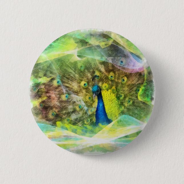 Badge Rond 5 Cm Paiement numérique de Peacock (Devant)