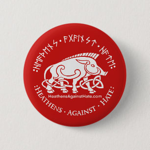 Badge Rond 5 Cm Païens contre la haine
