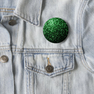 Badge Rond 5 Cm Paillettes de faux brillant vert foncé