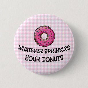 Badge Rond 5 Cm Paillettes sur votre beignet, Bouton rond de 2¼ po