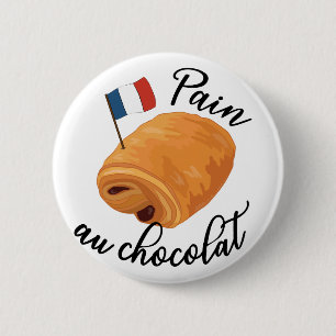 Badge Rond 5 Cm Pain Au Chocolat - Drôle Pâtisserie Française
