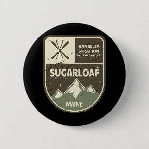 Badge Rond 5 Cm Pain de sucre Maine Ski Vintage