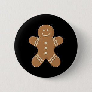 Badge Rond 5 Cm Pain d'épices Homme Cookie Biscuit Fun Nourriture 