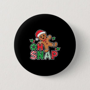 Badge Rond 5 Cm Pain d'épices Homme Oh Snap Noël Funny Cookie Bak