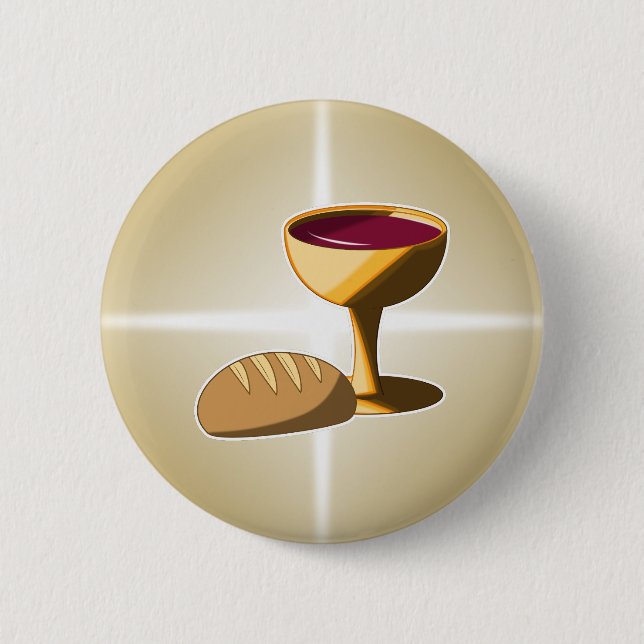 Badge Rond 5 Cm Pain et vin La Dernière communion de Pâques (Devant)