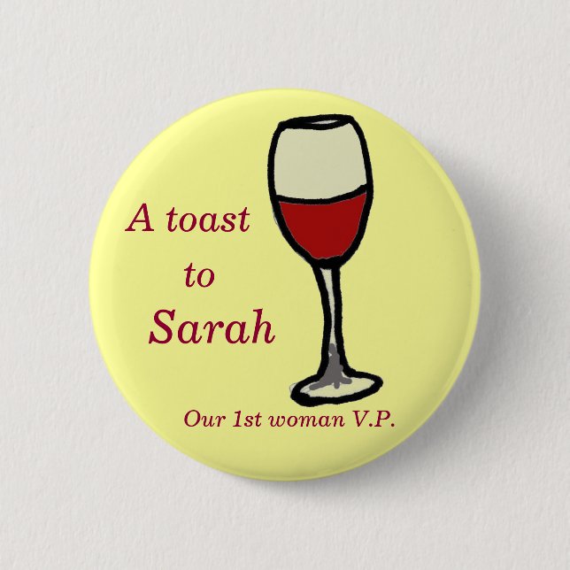 Badge Rond 5 Cm pain grillé à Sarah (Devant)