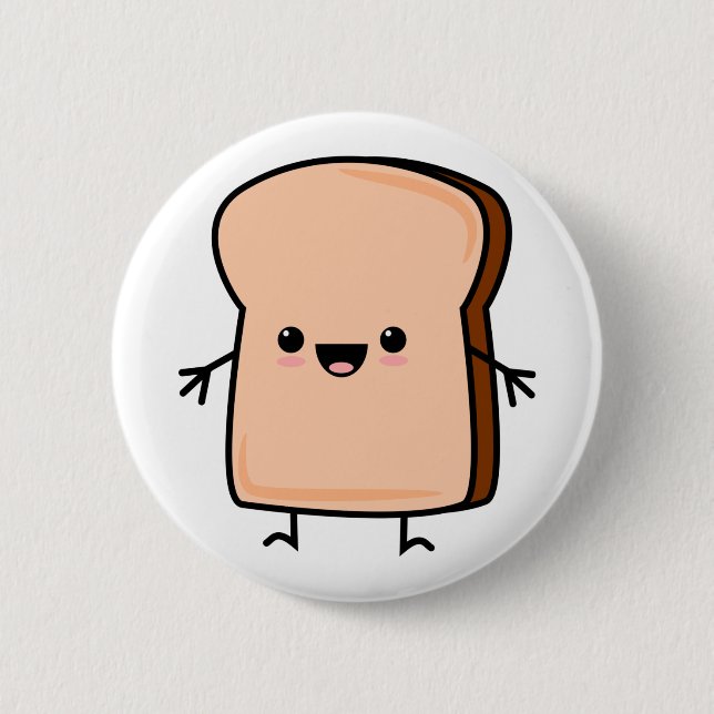 Badge Rond 5 Cm Pain grillé mignon (Devant)