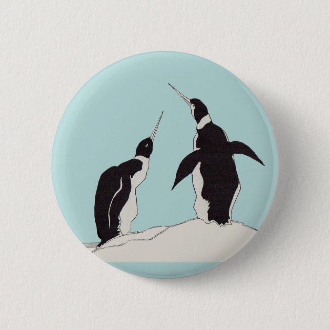 Badge Rond 5 Cm paire de pingouins (Devant)