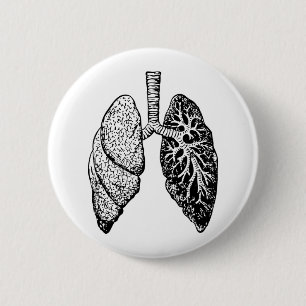 Badge Rond 5 Cm paire de poumons