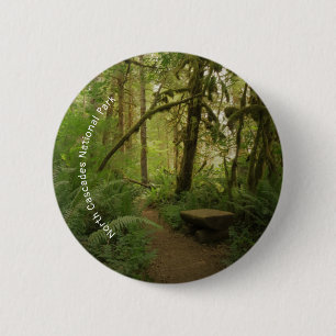 Badge Rond 5 Cm Paisible Green Forest Trail à Washington