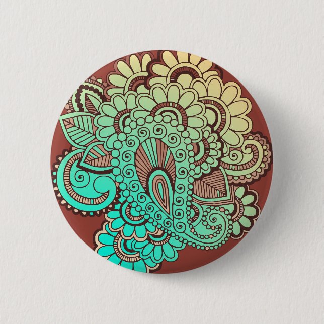 Badge Rond 5 Cm Paisley Ornaments I + votre backgr. & idées (Devant)