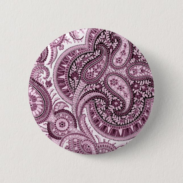 Badge Rond 5 Cm Paisley rose (Devant)