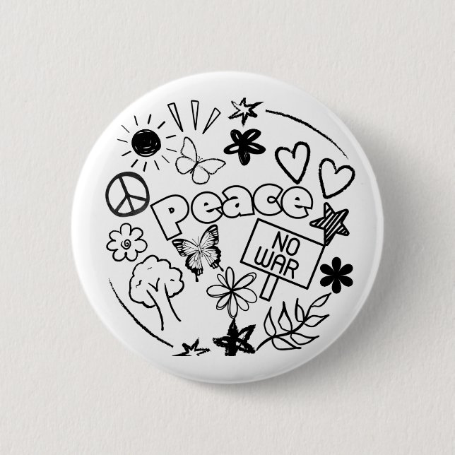 Badge Rond 5 Cm Paix (Devant)