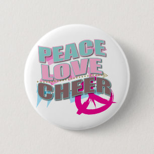 Badge Rond 5 Cm Paix, amour, cadeaux Cheerleading