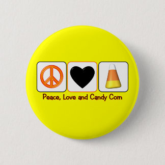 Badge Rond 5 Cm Paix, amour et bonbons au maïs