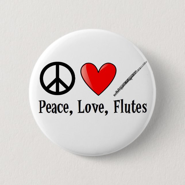 Badge Rond 5 Cm Paix, amour, et cannelures (Devant)