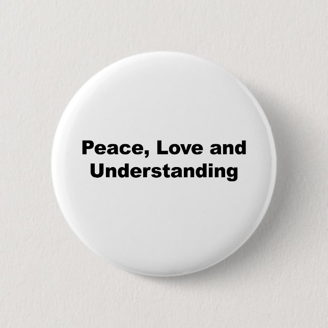 Badge Rond 5 Cm Paix, amour et compréhension (Devant)