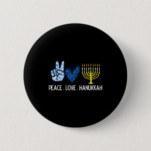 Badge Rond 5 Cm Paix Amour Hanukkah Rétro Chanukah Juifs Hommes Fe