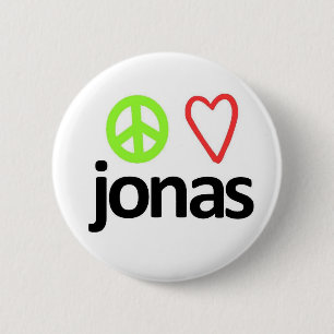 Badge Rond 5 Cm Paix, amour, Jonas