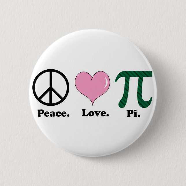 Badge Rond 5 Cm paix amour pi (Devant)