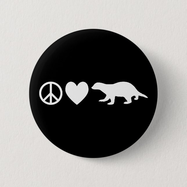 Badge Rond 5 Cm Paix, Amour & Rataels (Devant)